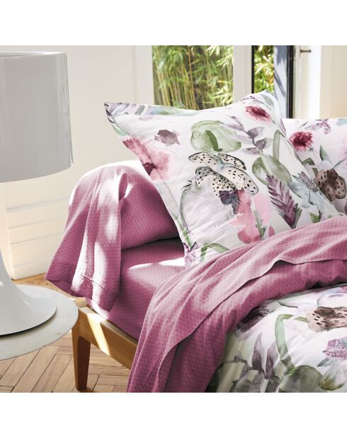 Kissenhülle aus Baumwollsatin, exotisch, 43 x 210 cm, himbeerrot