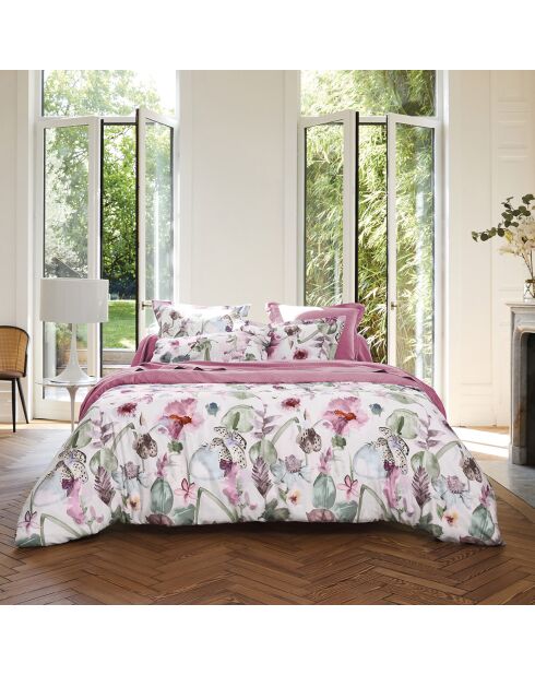 Kissenhülle aus Baumwollsatin, exotisch, 43 x 210 cm, himbeerrot