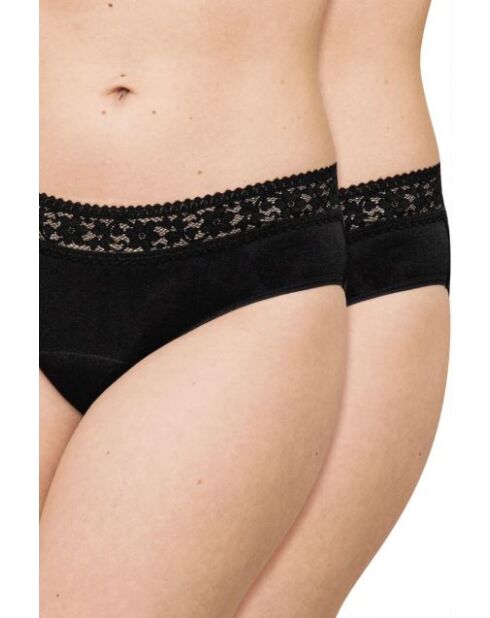 Lot de 2 culottes menstruelles micro Bio ultra absorbant mix noires