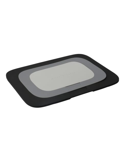 Ensemble de dessous de plat MC en silicone noir/gris - 18x23x1cm