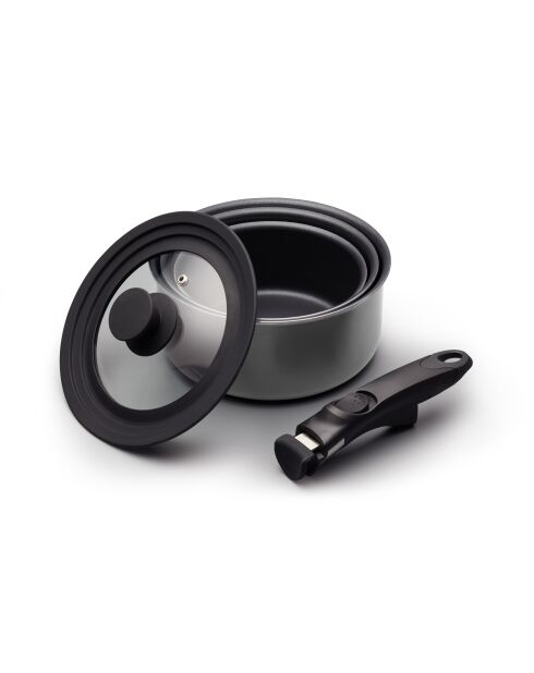 Ensemble de 3 casseroles antiadhésives MC SPS Grises