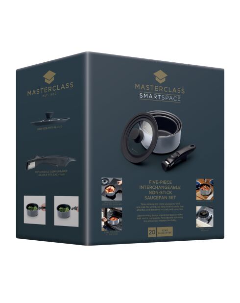 Ensemble de 3 casseroles antiadhésives MC SPS Grises