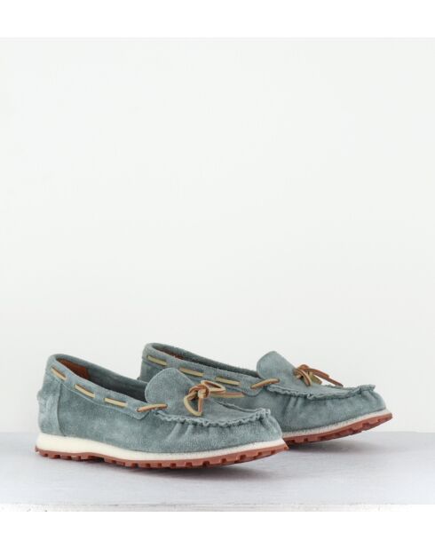 Chaussures mocassins en daim bleues
