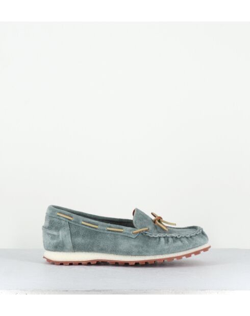 Chaussures mocassins en daim bleues
