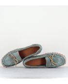 Chaussures mocassins en daim bleues