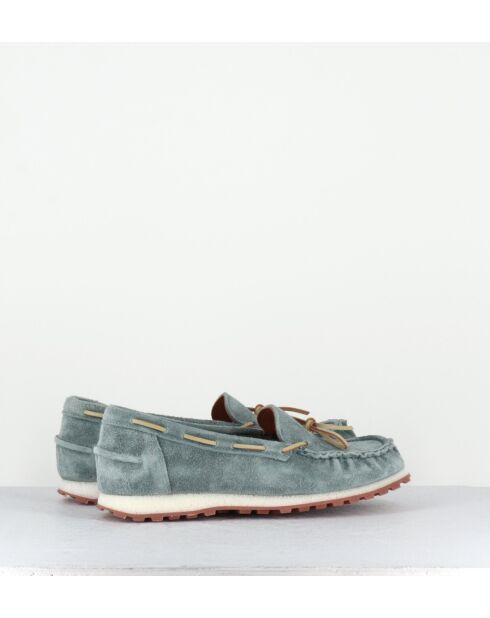 Chaussures mocassins en daim bleues