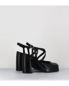 Plateau-Babys aus schwarzem Leder