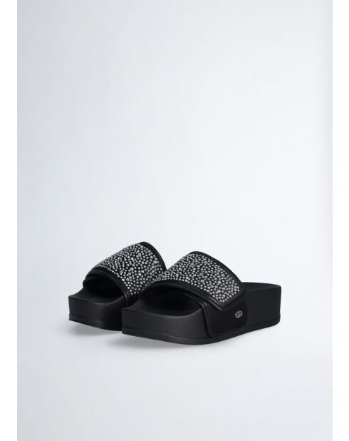 Sandales plates Mykonos noires