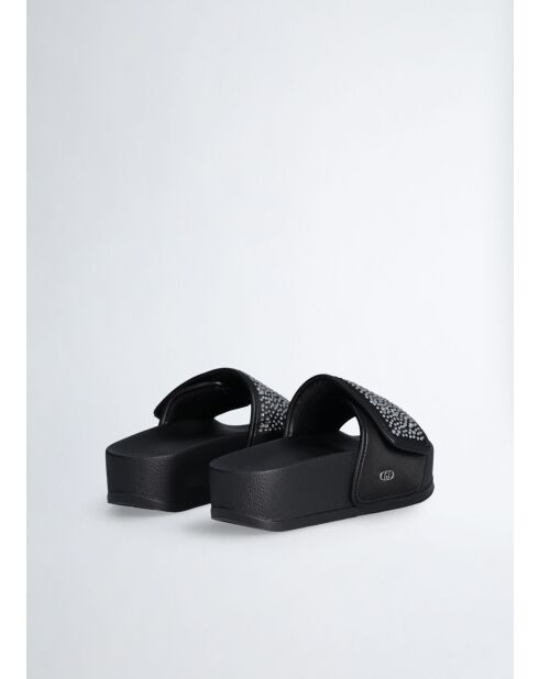 Sandales plates Mykonos noires