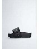 Sandales plates Mykonos noires