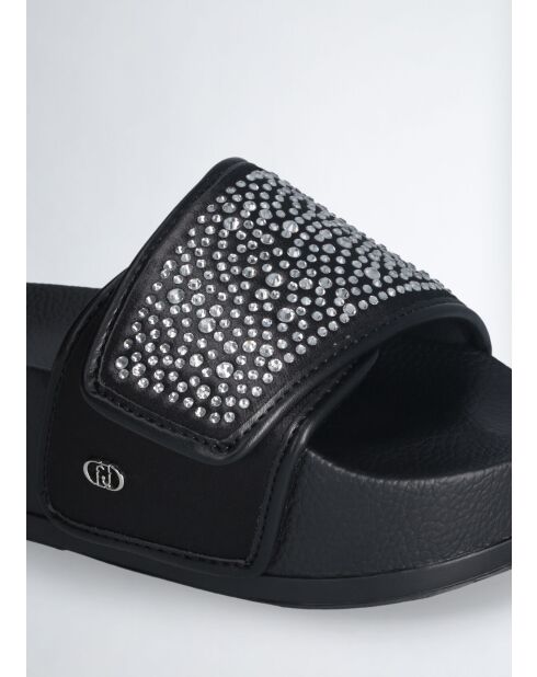 Sandales plates Mykonos noires