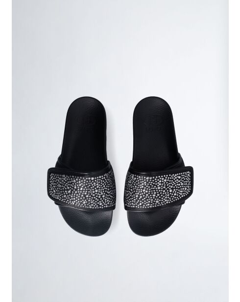 Sandales plates Mykonos noires