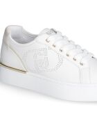 Hübsche Sneakers aus cremefarbenem Leder