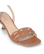 Sandales à talon en Cuir Sidney noix