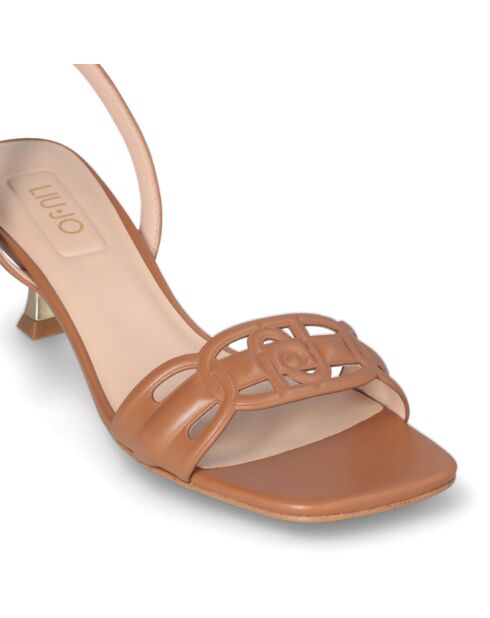 Sandales à talon en Cuir Sidney noix