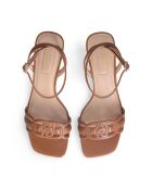 Sandales à talon en Cuir Sidney noix