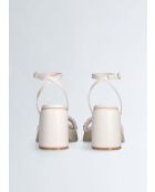 Sandales à talon en Cuir Gisele crème