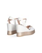 Sandales à talon Karen en cuir blanc cassé