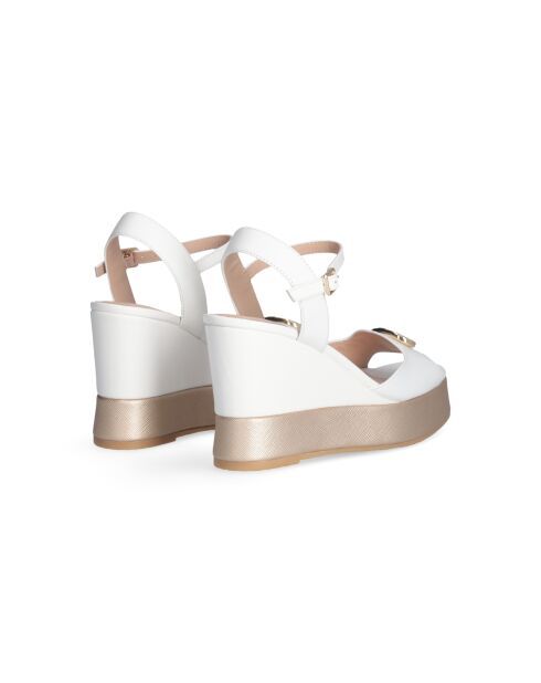 Sandales à talon Karen en cuir blanc cassé