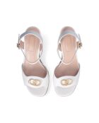 Sandales à talon Karen en cuir blanc cassé