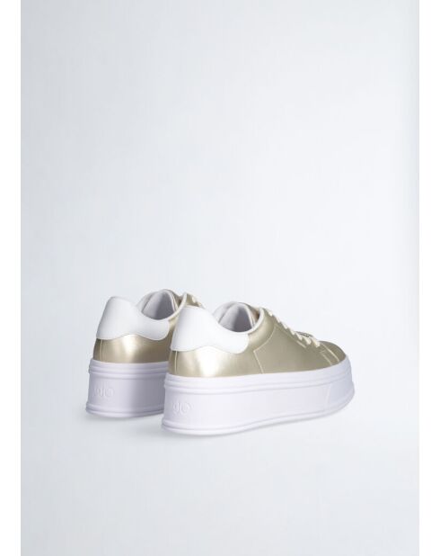 Baskets Selma en cuir or clair