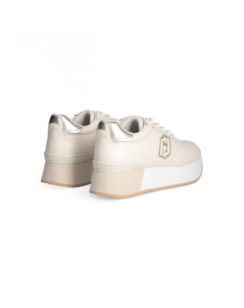 Baskets Dreamy en cuir ivoire et or