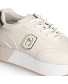 Baskets Dreamy en cuir ivoire et or