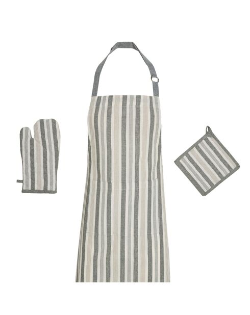Set de delantal, guante de cocina y soporte para ollas Arthur Green