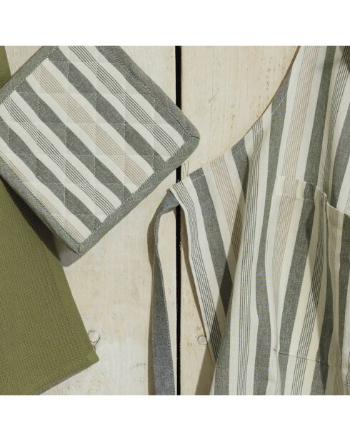 Set de delantal, guante de cocina y soporte para ollas Arthur Green