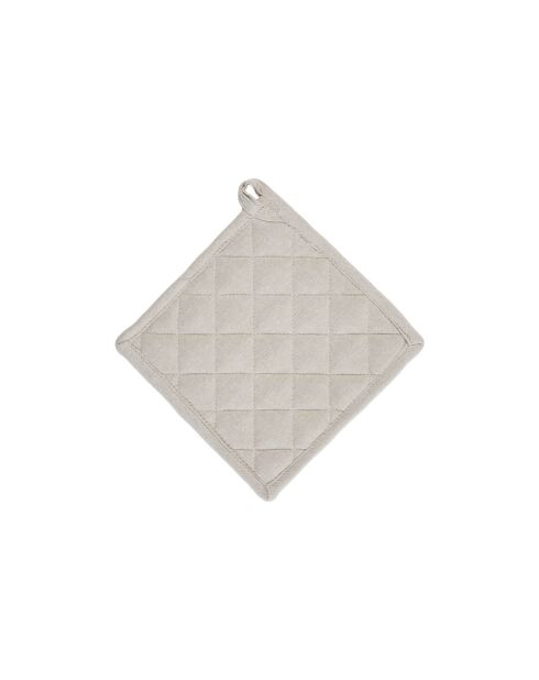 Set de delantal, guante de cocina y agarradera Chambray en color topo