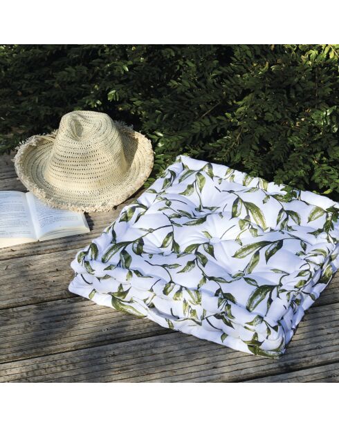 Natur'elle wit vloerkussen - 45x45x10 cm