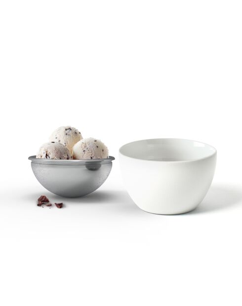 Set di 4 ciotole in porcellana bianca - 4x500 ml