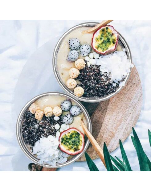 Set di 4 ciotole in porcellana verde azzurro - 4x500 ml