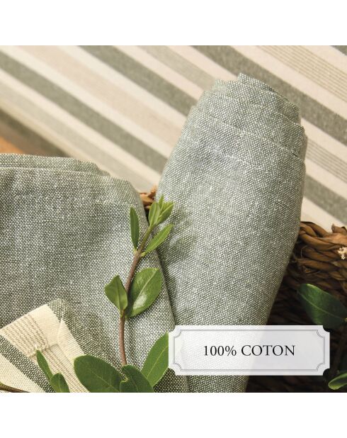 Set de 6 serviettes Chambray vert foncé - 40x40 cm