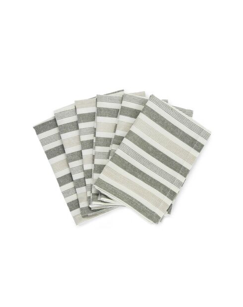 Set de 6 serviettes Arthur vert - 40x40 cm