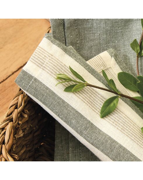 Set de 6 serviettes Arthur vert - 40x40 cm