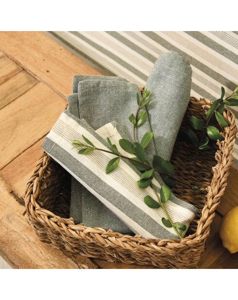 Set de 6 serviettes Arthur vert - 40x40 cm