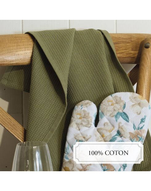 Set de 3 paños de cocina Uni verde claro - 50x70 cm