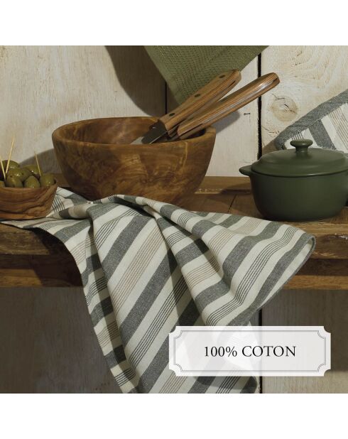 Set de 3 paños de cocina Arthur verdes - 50x70 cm