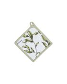 Set de delantal, guante y agarradera Natur'elle, color blanco