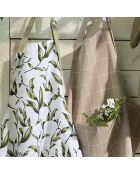 Set de delantal, guante y agarradera Natur'elle, color blanco