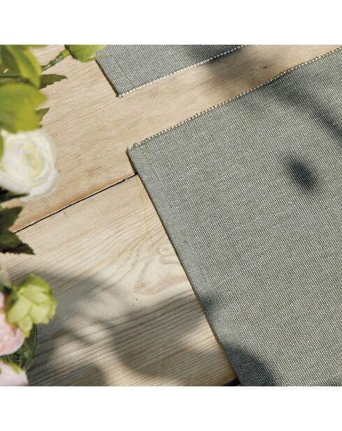 Set di 4 tovagliette Chambray verde scuro - 40x35 cm