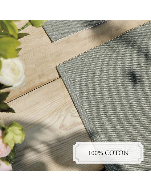 Set di 4 tovagliette Chambray verde scuro - 40x35 cm