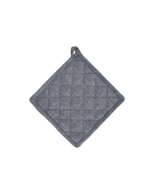 Set de delantal, guante de cocina y agarradera de cambray azul oscuro