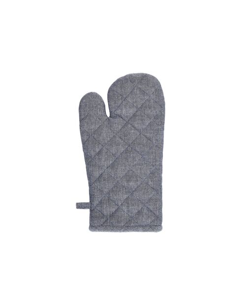 Set de delantal, guante de cocina y agarradera de cambray azul oscuro