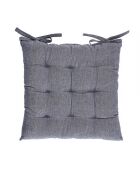 Cojín de silla Chambray azul oscuro - 40x40x3 cm