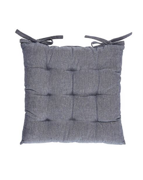Cojín de silla Chambray azul oscuro - 40x40x3 cm