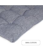 Cojín de silla Chambray azul oscuro - 40x40x3 cm