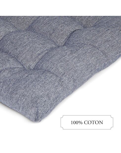 Cojín de silla Chambray azul oscuro - 40x40x3 cm