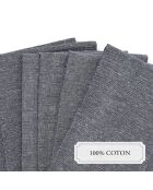 Set de 6 serviettes Chambray bleu foncé - 40x40 cm